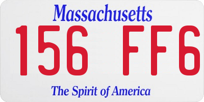 MA license plate 156FF6
