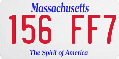 MA license plate 156FF7