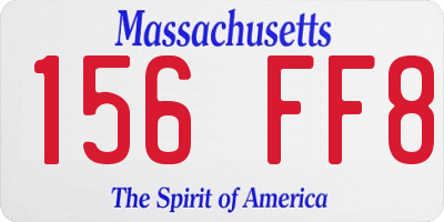 MA license plate 156FF8