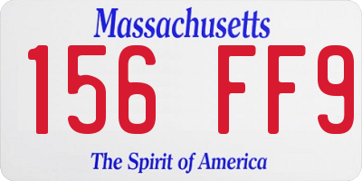 MA license plate 156FF9