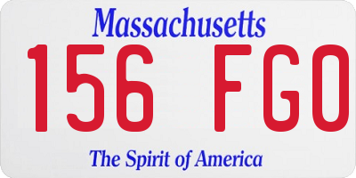 MA license plate 156FG0