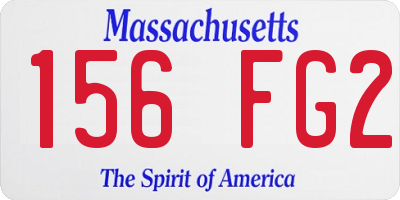 MA license plate 156FG2