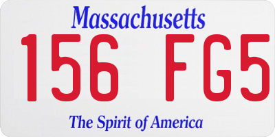 MA license plate 156FG5