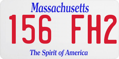 MA license plate 156FH2