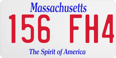 MA license plate 156FH4