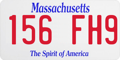 MA license plate 156FH9