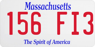 MA license plate 156FI3