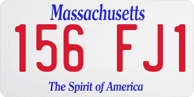 MA license plate 156FJ1