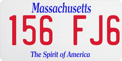 MA license plate 156FJ6