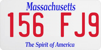 MA license plate 156FJ9