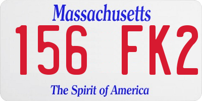 MA license plate 156FK2