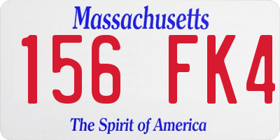 MA license plate 156FK4