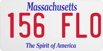 MA license plate 156FL0
