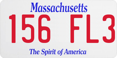 MA license plate 156FL3