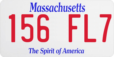 MA license plate 156FL7