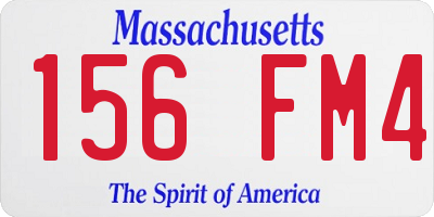 MA license plate 156FM4