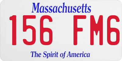 MA license plate 156FM6