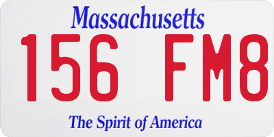 MA license plate 156FM8