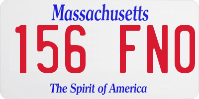 MA license plate 156FN0