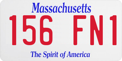 MA license plate 156FN1