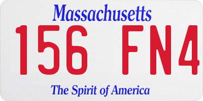 MA license plate 156FN4