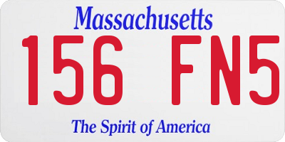 MA license plate 156FN5