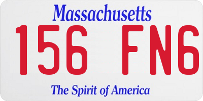 MA license plate 156FN6