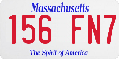 MA license plate 156FN7