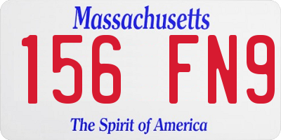 MA license plate 156FN9