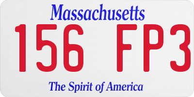 MA license plate 156FP3