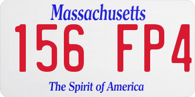 MA license plate 156FP4