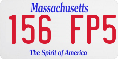 MA license plate 156FP5