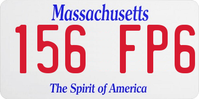 MA license plate 156FP6