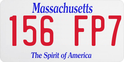 MA license plate 156FP7