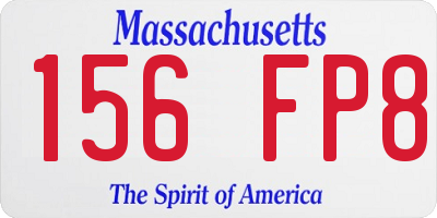 MA license plate 156FP8