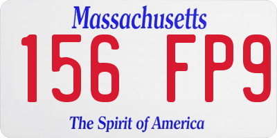MA license plate 156FP9