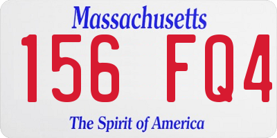 MA license plate 156FQ4