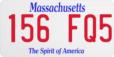 MA license plate 156FQ5