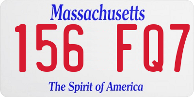 MA license plate 156FQ7