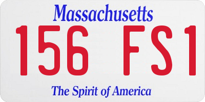 MA license plate 156FS1