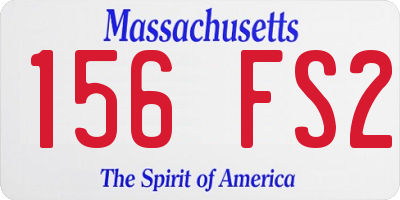 MA license plate 156FS2