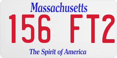 MA license plate 156FT2