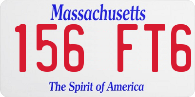 MA license plate 156FT6