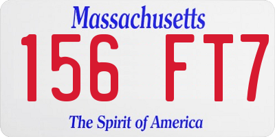 MA license plate 156FT7