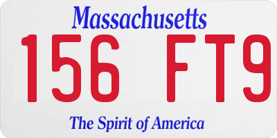MA license plate 156FT9