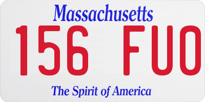 MA license plate 156FU0