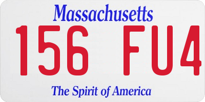 MA license plate 156FU4