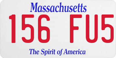 MA license plate 156FU5