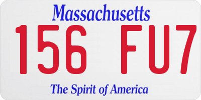 MA license plate 156FU7