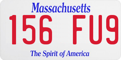 MA license plate 156FU9